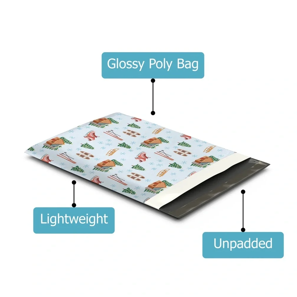 Christmas Snowfall Day Poly Mailers 10x13 Pack of 25 - Picture 6 of 9